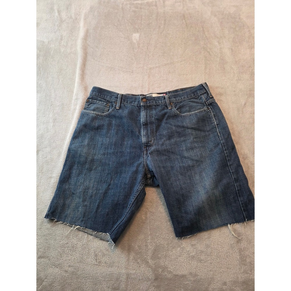 Levis 569 Loose Straight Denim Cutoff Shorts Mens Size 36 Blue DIY Raw Hem